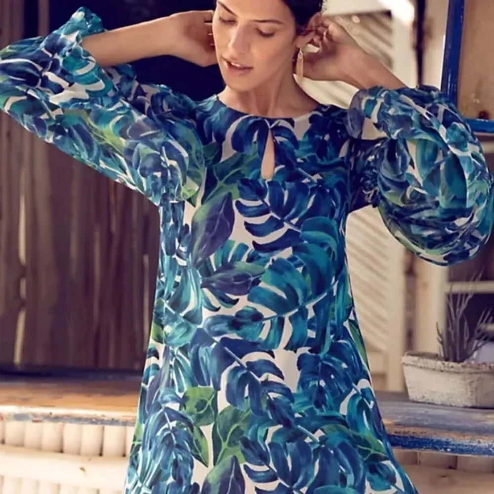 Anthropologie Chloe Oliver Parterre Tropical Swing Dress Size XS